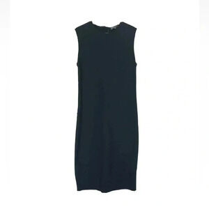 Vince Knit Sheath Midi‎ Dress Crew Neck Stretch Sleeveless Navy Sz XS